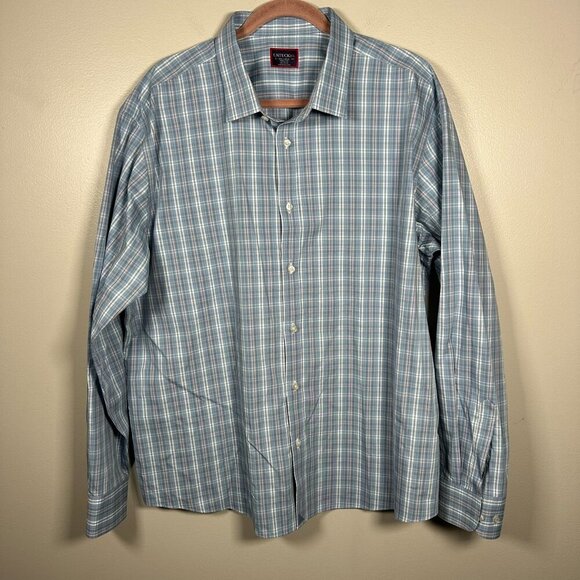 UNTUCKit Button Down Dress Shirt Mens Size 3X Blue Stripe Career Work - Picture 1 of 10